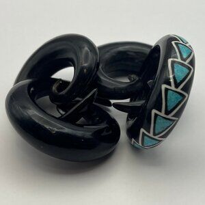 2 pairs of gorgeous Ram's Horn Plugs 1/2 inch